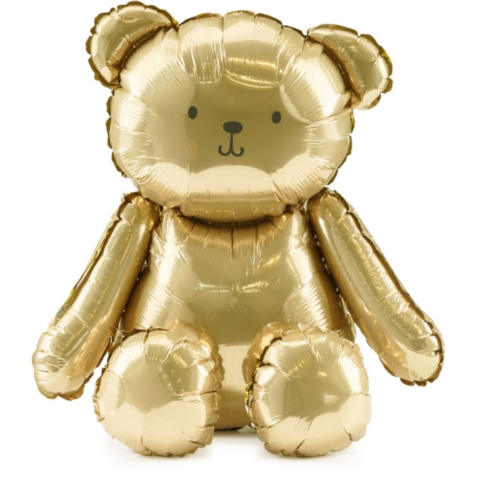 Globo gigante de aluminio con forma de oso dorado - 53 cm 