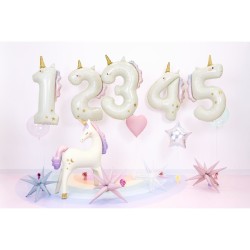 Globo gigante de aluminio con n�mero 1 de unicornio (93 cm). n�1