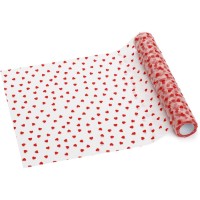 Camino de mesa de tul con corazones rojos - 9 m