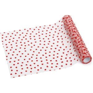 Camino de mesa de tul con corazones rojos - 9 m