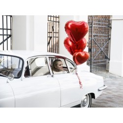 Globo de aluminio con forma de coraz�n rojo metalizado de 45 cm. n�2