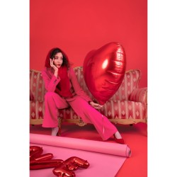 Globo de aluminio con forma de coraz�n rojo metalizado de 45 cm. n�4