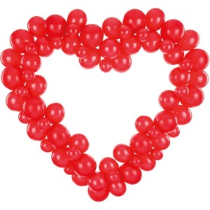 Arco de globos de corazón rojo - 160 cm
