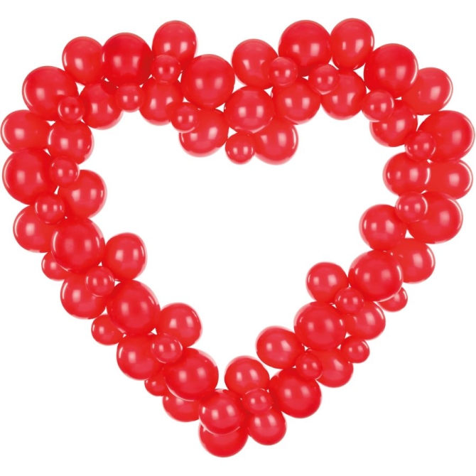 Arco de globos de coraz�n rojo - 160 cm 