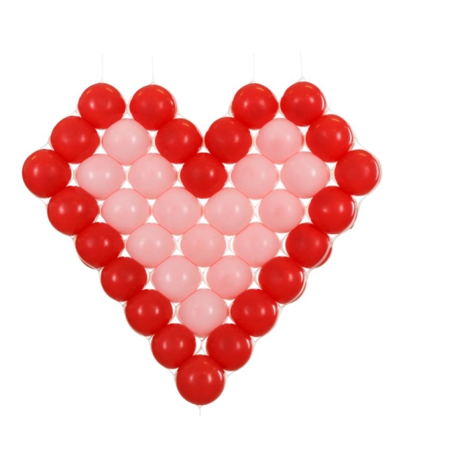 Red para globos en forma de coraz�n - 63 x 58 cm (globos no incluidos) 