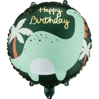 Globo de helio de aluminio Happy Birthday Brontosaurio � 35 cm