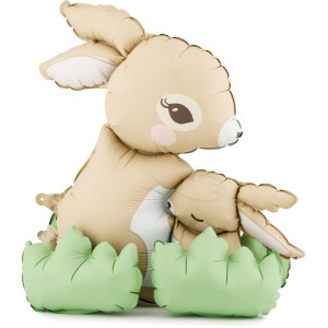 Globo gigante de aluminio con conejos – 60 cm