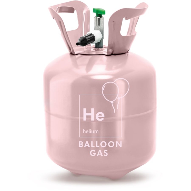 Botella de helio rosa claro � hasta 20 globos 