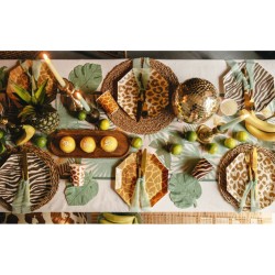 12 servilletas con estampado de monstera tropical. n�2