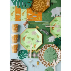 12 servilletas con estampado de monstera tropical. n�5
