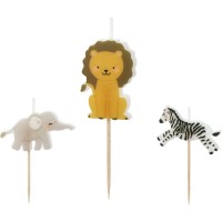 3 velas Baby Safari