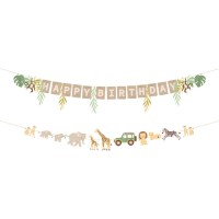 Guirnalda de letras Happy Birthday Baby Safari