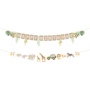 Guirnalda de letras Happy Birthday Baby Safari