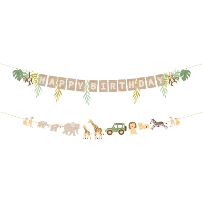 Guirnalda de letras Happy Birthday Baby Safari