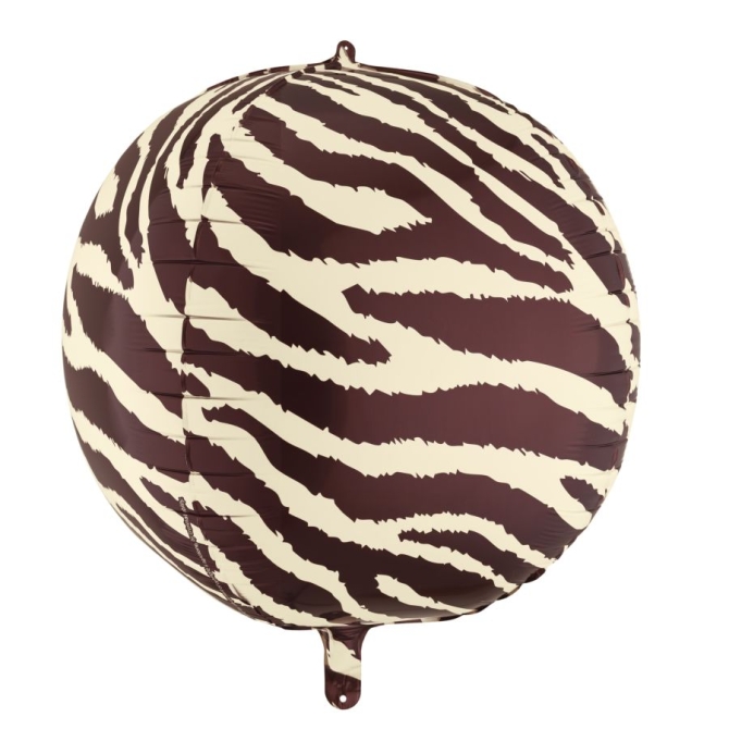 Globo redondo de helio de papel de aluminio con estampado de cebra � � 75 cm 