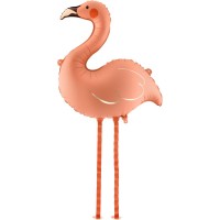Globo de aluminio con forma de flamenco de pie � 67 cm