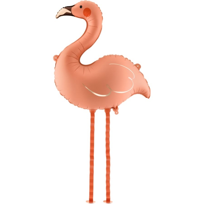Globo de aluminio con forma de flamenco de pie � 67 cm 