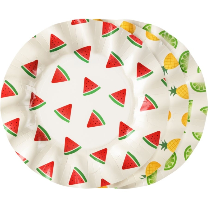 6 platos de fruta 
