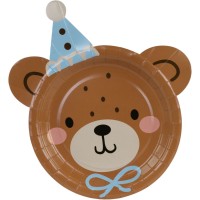 6 placas con cabeza de oso