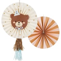 2 abanicos colgantes con forma de osito de peluche