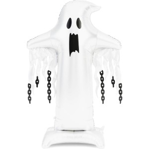Globo gigante de papel de aluminio con forma de fantasma sobre soporte � XXL � 165 cm