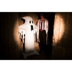 Globo gigante de papel de aluminio con forma de fantasma sobre soporte � XXL � 165 cm. n�3