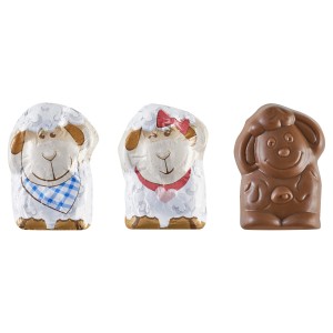 2 Mini Figuras Ovejas Chocolate con Leche 5g