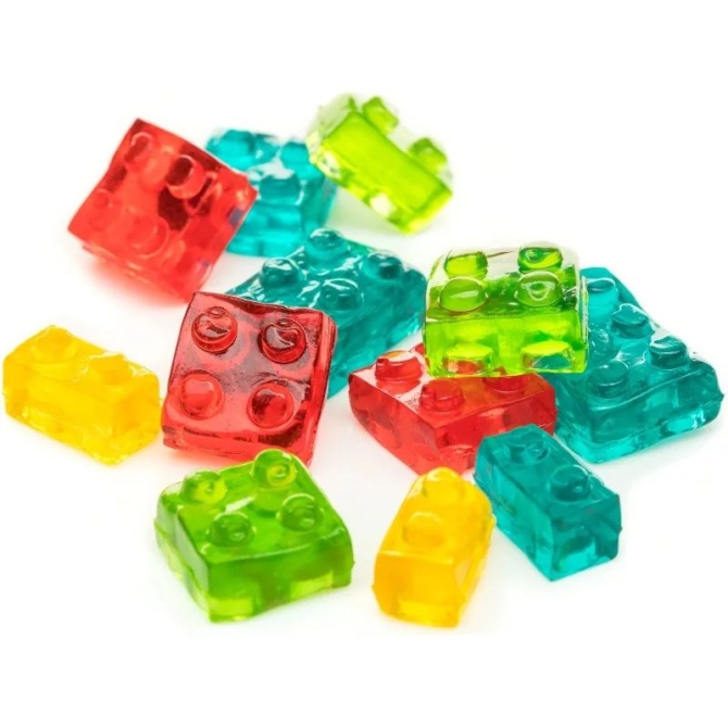 Bolsa de gomitas de frutas Amos Blocks 4D - 140 g 