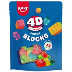 Bolsa de gomitas de frutas Amos Blocks 4D - 140 g. n�1