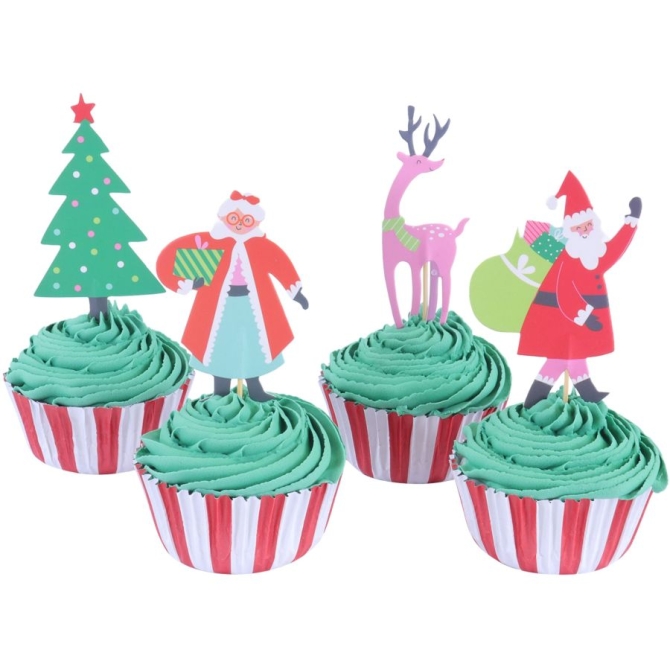Kit de 24 moldes y decoraciones para cupcakes - Taller de Pap Noel 