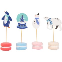 Kit de 24 moldes y decoraciones para cupcakes - Snow Christmas. n3