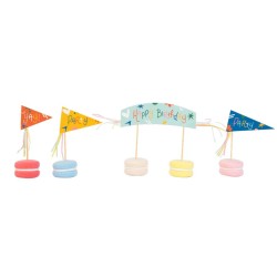 Kit de 24 platos y decoraciones para cupcakes - Feliz Cumpleaos. n2