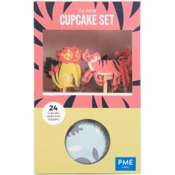 Kit de 24 moldes y decoraciones para cupcakes - Animales Safari. n3