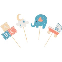 Kit de 24 moldes y decoraciones para cupcakes - Beb. n1