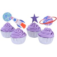 Kit 24 moldes y decoraciones para cupcakes - Espacio