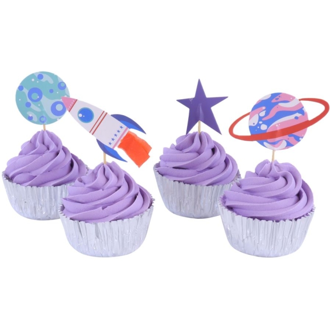 Kit 24 moldes y decoraciones para cupcakes - Espacio 