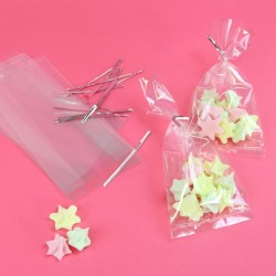 25 Bolsas de fiesta transparentes con clips. n°1