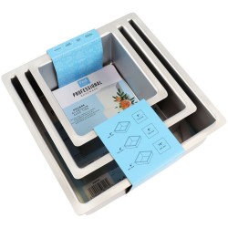 Set de 3 moldes cuadrados para tartas - H10 cm. n°1