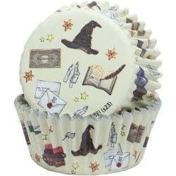 Kit de 24 moldes y decoraciones para magdalenas Harry Potter - Hogwarts. n1