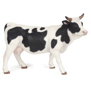 Figura de vaca en blanco y negro