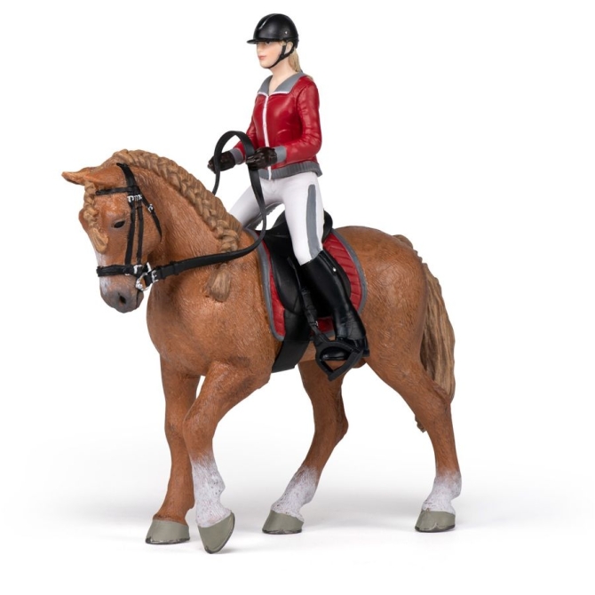 Figura Caballo que camina y su jinete 