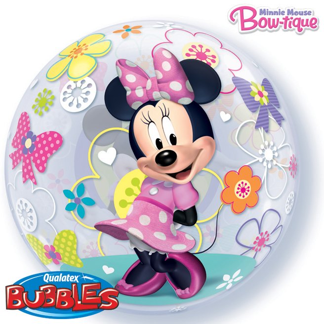 Globo plano burbuja Minnie Flowers 