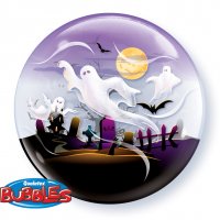 Burbuja globo plano fantasma de Halloween