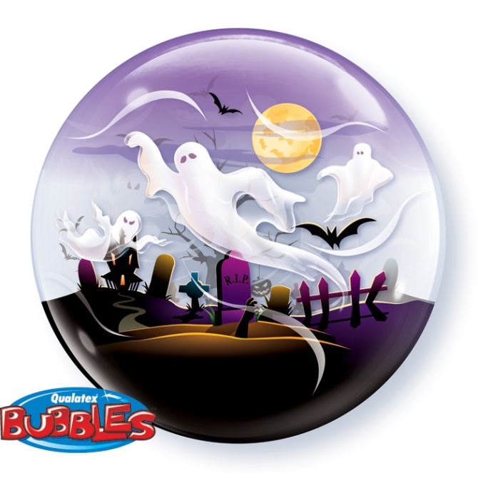 Burbuja globo plano fantasma de Halloween 