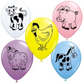 25 globos de Animales de la Granja 