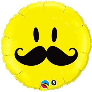 Globo Plano Bigote Smiley