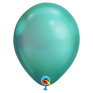 25 globos verdes cromados
