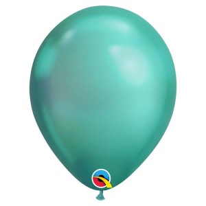 25 globos verdes cromados