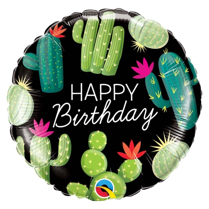 Globo Plano Feliz Cumpleaños Cactus 