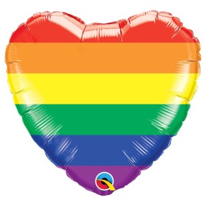 Globo plano del corazn del arco iris